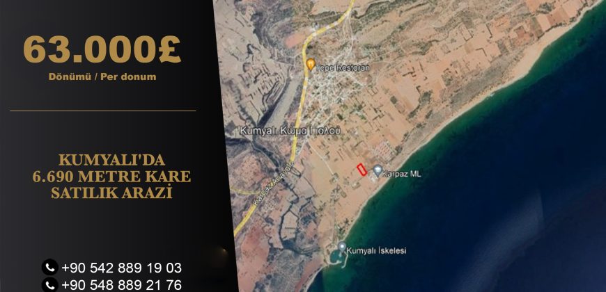 KUMYALI’DA 6.690 METRE KARE SATILIK ARAZİ