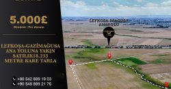 LEFKOŞA-GAZİMAĞUSA ANA YOLUNA YAKIN SATILIK 18.233 METRE KARE TARLA