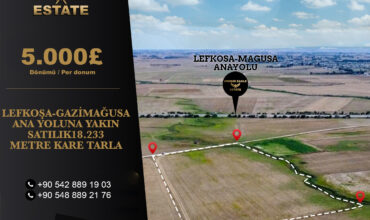 18.233 SQUARE METER FOR SALE LAND CLOSE TO THE FAMAGUSTA-NICOSIA MAIN ROAD-