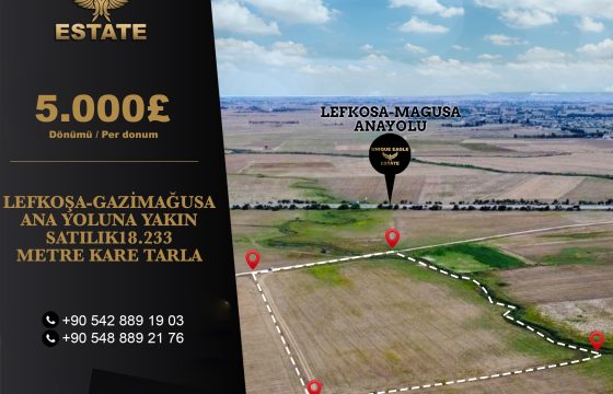 18.233 SQUARE METER FOR SALE LAND CLOSE TO THE FAMAGUSTA-NICOSIA MAIN ROAD-