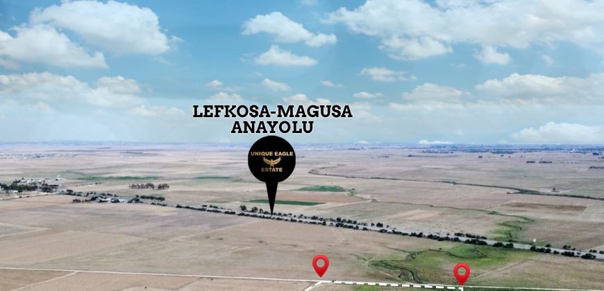 LEFKOŞA-GAZİMAĞUSA ANA YOLUNA YAKIN SATILIK 18.233 METRE KARE TARLA