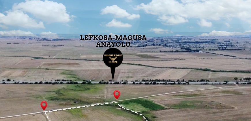 LEFKOŞA-GAZİMAĞUSA ANA YOLUNA YAKIN SATILIK 18.233 METRE KARE TARLA