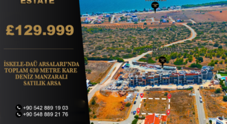 İSKELE-DAÜ ARSALARI’NDA TOPLAM 630 METRE KARE TÜM ALTYAPISI HAZIR DENİZ MANZARALI SATILIK ARSA