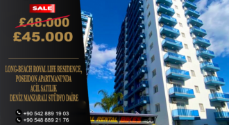LONG-BEACH ROYAL LIFE RESIDANCE, POSEIDON APARTMANI’NDA ACİL SATILIK DENİZ MANZARALI STÜDYO DAİRE