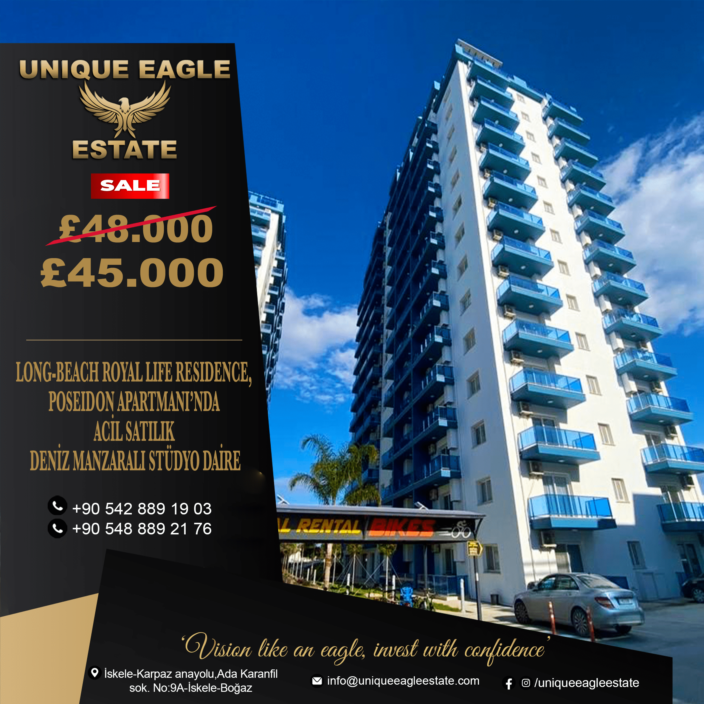 URGENT SEA VIEW STUDIO APARTMENT FOR SALE IN LONG BEACH ROYAL LIFE RESIDENCE, POSEIDON APARTMENT