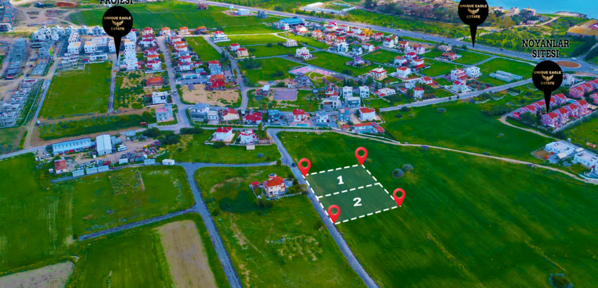 TWO SEPARATE BUILDING PLOTS FOR SALE IN İSKELE-BOĞAZ – 932.36 SQM & 932.64 SQM