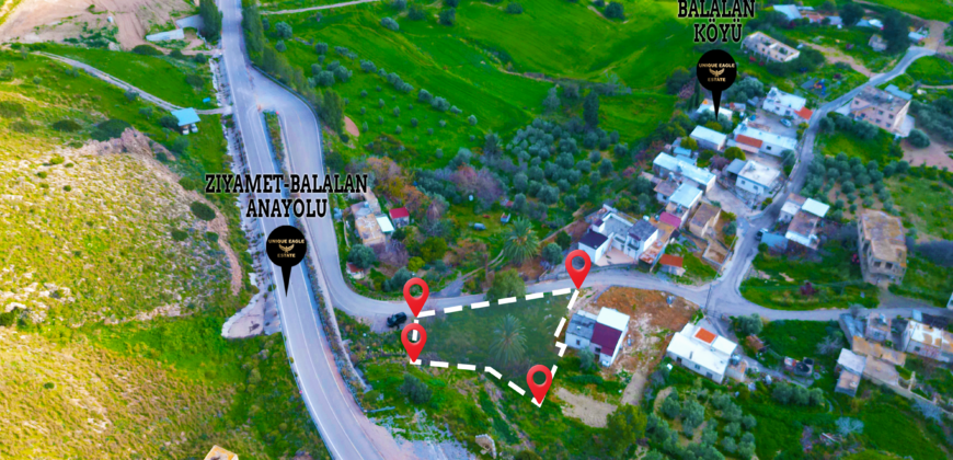 TURKISH TITLE DEED BUILDING PLOT FOR SALE IN ISKELE-BALALAN, 750 SQM (2 EVLEK 900 SQ FT)