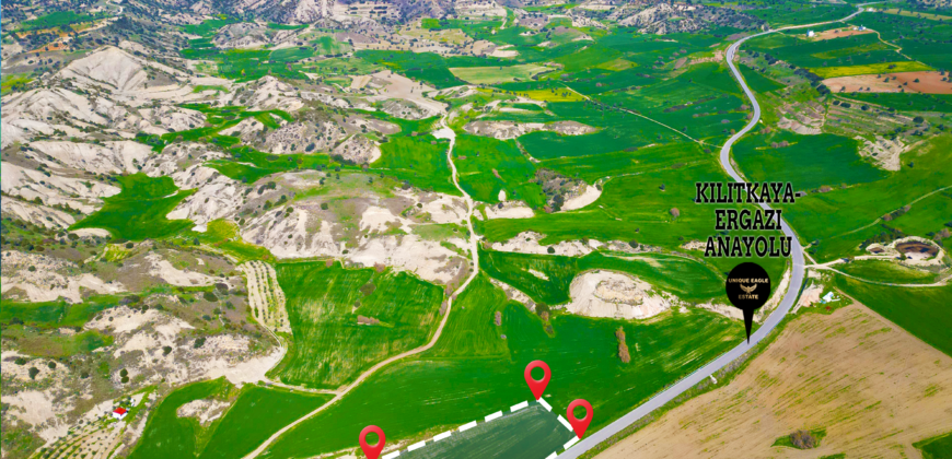 TURKISH TITLE DEED LAND FOR SALE ON THE MAIN ROAD IN ISKELE-ERGAZI, 4,368 SQM (3 DÖNÜM 1 EVLEK)