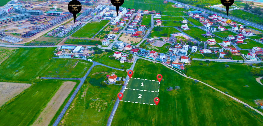 TWO SEPARATE BUILDING PLOTS FOR SALE IN İSKELE-BOĞAZ – 932.36 SQM & 932.64 SQM