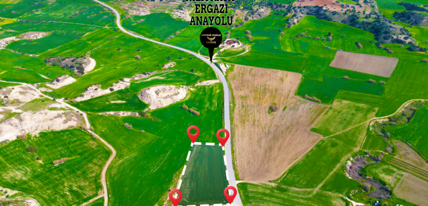 TURKISH TITLE DEED LAND FOR SALE ON THE MAIN ROAD IN ISKELE-ERGAZI, 4,368 SQM (3 DÖNÜM 1 EVLEK)