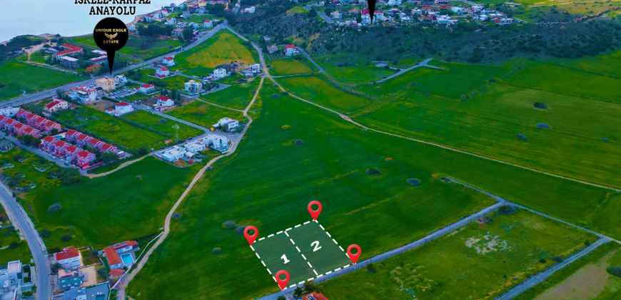 TWO SEPARATE BUILDING PLOTS FOR SALE IN İSKELE-BOĞAZ – 932.36 SQM & 932.64 SQM