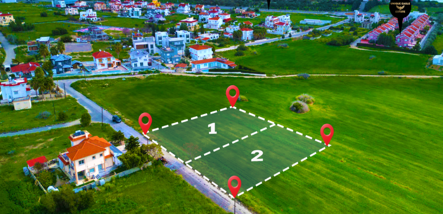 TWO SEPARATE BUILDING PLOTS FOR SALE IN İSKELE-BOĞAZ – 932.36 SQM & 932.64 SQM