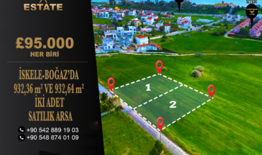 TWO SEPARATE BUILDING PLOTS FOR SALE IN İSKELE-BOĞAZ – 932.36 SQM & 932.64 SQM