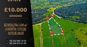 KUMYALI’DA 5.649 m² (4 DÖNÜM 1 EVLEK) SATILIK ARAZİ