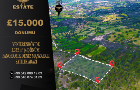 PANORAMIC SEA VIEW LAND FOR SALE IN YENI ERENKOY – 5,352 SQM (4 DÖNÜM)