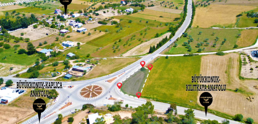 511 SQM COMMERCIAL BUILDING PLOT FOR SALE ON BÜYÜKKONUK MAIN ROAD (1 EVLEK 1,900 SQFT)