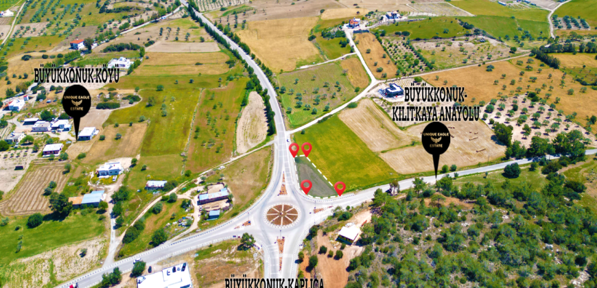 511 SQM COMMERCIAL BUILDING PLOT FOR SALE ON BÜYÜKKONUK MAIN ROAD (1 EVLEK 1,900 SQFT)